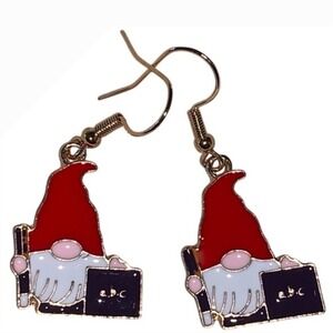 Gnome teacher Red and Pink Dangle Jewelry Earrings‎